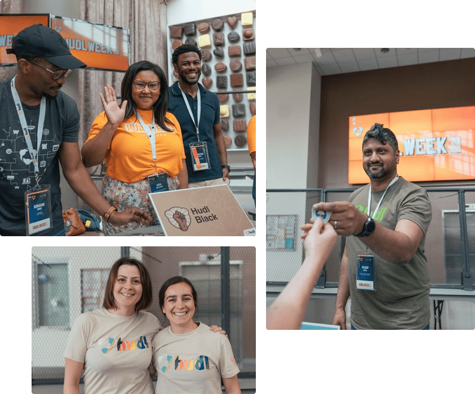 A collage of three photos, showcasing our employee research groups.